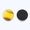 30mm Kristallglas Softball Kühlschrankmagnet mit realistischem rotem Stichmuster - Jy007721-2(25mm)