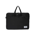 Minimalist black waterproof laptop bag with reinforced handles and durable dual zippers - Style 1 / Black