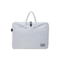 White waterproof nylon laptop bag with black zippers and FASHION side label - Style 1 / White