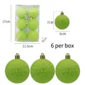 Palline di Natale verdi con finitura craquelé argento, set da 6, misura 6cm - 6cm / Palla Screpolata Verde
