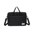 Black durable nylon student tutor bag with shoulder strap and large front pocket - Style 2 / Black