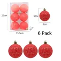 Set da 6 palline di Natale arancio corallo da 8cm con finitura screpolata argento e gancio - Palla Screpolata Rossa