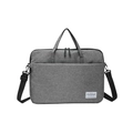 Light gray waterproof nylon laptop bag with adjustable shoulder strap and dual handles - Style 2 / Gray