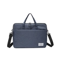 Dark blue large capacity student handbag in water-resistant fabric with shoulder strap - Style 2 / Blue