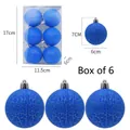 Set di 6 palline di Natale blu con finitura crackle argento e diametro di 6cm - Palla Screpolata Blu