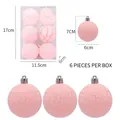 Set di 6 palline di Natale rosa macaron con trama craquelé in confezione trasparente - Palla Screpolata Rosa