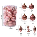 Set di palline di Natale rosa con glitter e forme diverse in confezione regalo - Oro rosa