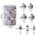 Specifiche dettagliate sulle dimensioni per set di decorazioni natalizie con tubo di imballo - Argento