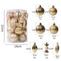 Dettaglio del set di 21 decorazioni dorate per albero di Natale con palline glitter e ciondoli - Oro
