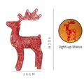 Red metal iron reindeer Christmas ornament 40cm height with warm LED lights effect - 40CM / Red