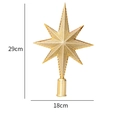 Goldener Glitzer Weihnachtsbaumspitze Stern 29cm Höhe Weihnachtsdekoration - 18X29cm Achteckiger Baumspitze Stern / Gold