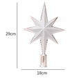 Silberner 29 cm Glitzerstern 3D-Achtzackige Baumspitze für den Weihnachtsbaum - 18X29cm Achteckiger Baumspitze Stern / Silber