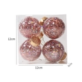 Set of 4 rose gold transparent Christmas baubles filled with iridescent grass in a box - Rose Gold