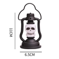 Retro Halloween lantern with skull design in black frame, 11cm height variant - Skull Style (WSJMD2021030)