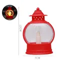 Κόκκινο ηλεκτρονικό φανάρι 12cm με λευκό κερί LED και διακοσμητικό δακτύλιο ανάρτησης σπιτιού - Κόκκινο