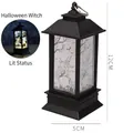 Halloween heks lantaarn in zwart vintage frame met lichteffect en 12 cm hoogte - Heks / 12cmx5cm