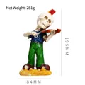 Skeleton violinist ornament with red mohawk playing violin, size 195mm and net weight 281g - Multicolor Violin