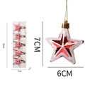 5-piece set of red and silver glittery Christmas star ornaments with hanging cords - Five-pointed Star Painted (pack Of 5) / Star