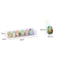 Set di 6 uova di Pasqua da appendere con motivi festivi colorati e cordini decorativi - Set da 6 pezzi (Uova di Pasqua)