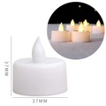 Detailed dimensions of 37mm LED tea light candle with warm yellow flickering flame effect - Single Pack