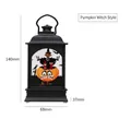 Halloween pumpkin witch style LED lantern featuring bat patterns and handle, 140mm height - Pumpkin Witch Style