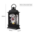 Halloween LED lantern featuring a witch on a broomstick design, height 140mm black frame - Broomstick Witch Style