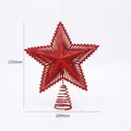 Étoile de sapin de Noël rouge pailletée avec base spirale mesurant 230mm par 200mm - Étoile Radiante de 20cm / Rouge