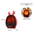 Rote Kaminlaterne mit Rentiergeweih und warmer LED-Simulation für gemütliches Licht - Kaminlaterne-Stil B Geweih