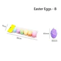 6-piece colorful decorative Easter eggs set with pearlescent texture and hanging ribbons - Style B (Stripe Decorated Style)
