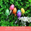 Set of 6 colorful Easter egg picks with sequins and bows for floral arrangement decor - Sequin Glitter Style (Style A)