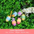 6-pack glitter Easter egg picks with colorful ribbons for festive floral arrangements - Glittering Gold Powder Style (Style D)