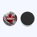 25mm Kanada Flagge Glas Kühlschrankmagnet mit Vintage Ahornblatt Design und Magnetfuss - Vintage Backsteinwand Textur CANADA Stil (JY007849-11)