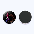 25mm glass basketball fridge magnet with purple dunk silhouette and THE GAME text - Slam Dunk Silhouette with THE GAME Text (JY007837-1)