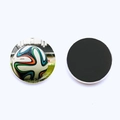 Set of 2 soccer fridge magnets with glass cabochon design and strong magnetic back - Field Close-up Soccer Style (JY007863-9)