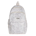Off-white Schulrucksack mit Bärenprint und großem Stauraum für Jugendliche - Weiß