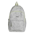 Sac à dos gris clair avec sangles vertes et imprimés ours mignons pour les étudiants - Vert