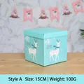 Scatola regalo di Natale blu con renna e scritta Merry Christmas, misura 15 cm - 15CM (Stile A) / Blu