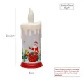 22.5cm Santa Claus LED candle with melting wax design and a red pedestal base - Santa Claus