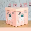 Confezione regalo di Natale rosa con renna e albero, decorazione 30cm modello H - 30CM (Stile H) / Rosa