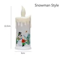 Flickering LED snowman candle lamp with melting wax effect for Christmas decor 22.5cm - Snowman