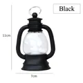 Vintage black LED lantern with 11cm height and 7cm base diameter for Christmas decor - 11cm x 7cm / Black