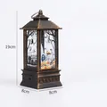 Halloween-LED-Laterne in Bronze mit Skelettmuster, Maße 19cm Höhe und 8cm Breite - Medium Bronze - Skelett-Stil