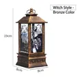 Bronze-Halloween-LED-Laterne mit Hexenmotiv 19cm Höhe für festliche Dekoration - Medium Bronze - Hexe-Stil