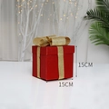 Caja de regalo roja de 15cm con lazo dorado brillante para árbol de Navidad - Pequeño / Rojo