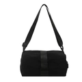 Bolso bandolera negro minimalista con correa ajustable y hebilla para el gimnasio - Negro