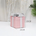 Rosa Glitzer Weihnachtsgeschenkbox mit silberner Schleife, 15cm Dekoration für Weihnachten - Klein / Rosa