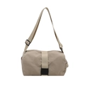 Bolso bandolera deportivo beige con correa ajustable y hebillas negras para el viaje diario - Caqui