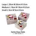3-piece Santa Claus Christmas gift box set with linen texture in small medium and large - Santa Claus (Medium 3-Piece Set)
