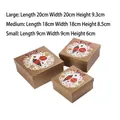 Three-piece gold square Christmas gift boxes set with festive snowflake patterns - Christmas Ball Design (Medium 3-Piece Set)