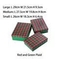 Three-piece red and green plaid Christmas gift boxes in small, medium and large sizes - Red & Green Plaid (Long 3-Piece Set)